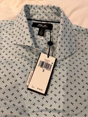 RLX Ralph Lauren - Men's Light Blue Printed Performance Polo - NWT small golf